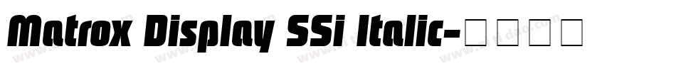 Matrox Display SSi Italic字体转换